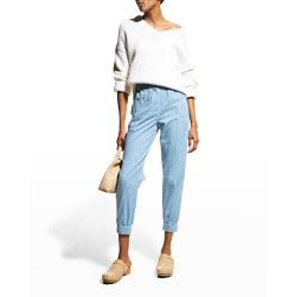 Derek Lam 10 Crosby Phoenix Jogger Light Blue Chambray TF111O19LCC US 6 Medium - Picture 1 of 11
